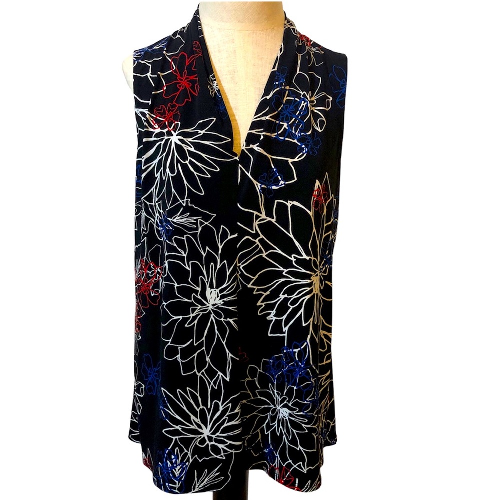 Vince Camuto Black Floral Blouse